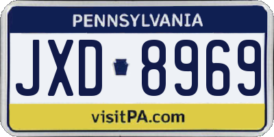 PA license plate JXD8969