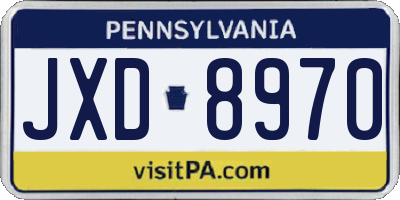 PA license plate JXD8970