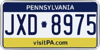 PA license plate JXD8975