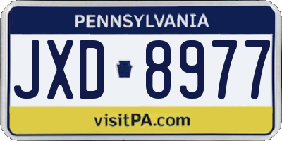 PA license plate JXD8977