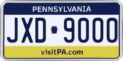 PA license plate JXD9000