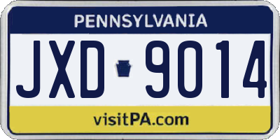 PA license plate JXD9014