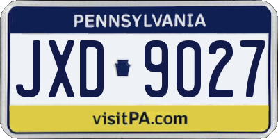 PA license plate JXD9027