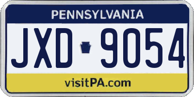 PA license plate JXD9054