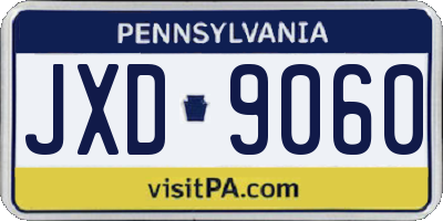 PA license plate JXD9060