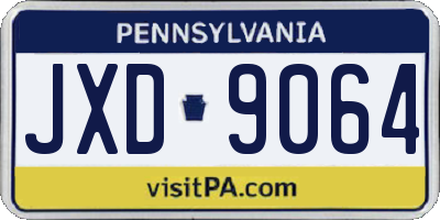 PA license plate JXD9064