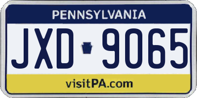 PA license plate JXD9065
