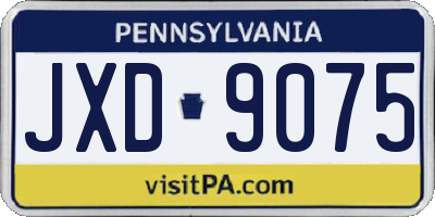 PA license plate JXD9075