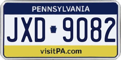 PA license plate JXD9082