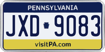 PA license plate JXD9083