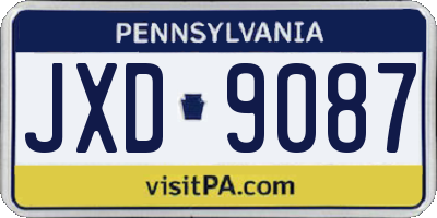 PA license plate JXD9087