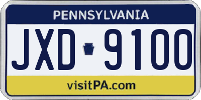 PA license plate JXD9100