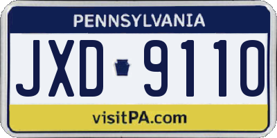 PA license plate JXD9110