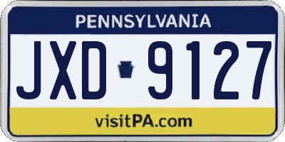 PA license plate JXD9127