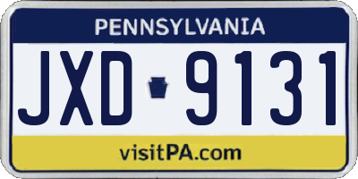 PA license plate JXD9131