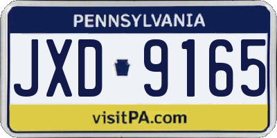 PA license plate JXD9165