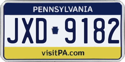 PA license plate JXD9182