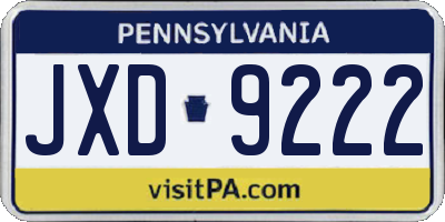 PA license plate JXD9222