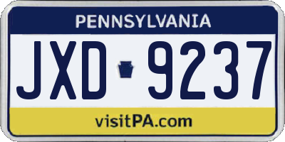 PA license plate JXD9237