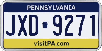 PA license plate JXD9271