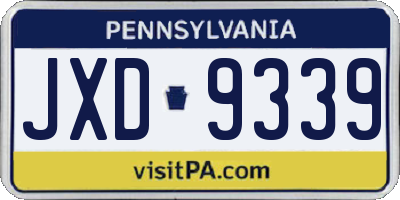 PA license plate JXD9339