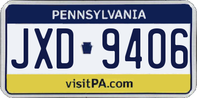 PA license plate JXD9406