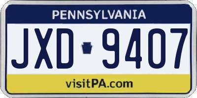 PA license plate JXD9407