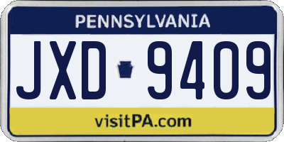 PA license plate JXD9409