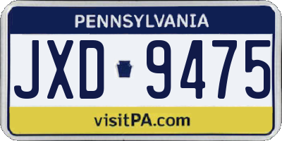 PA license plate JXD9475