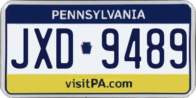 PA license plate JXD9489