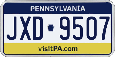 PA license plate JXD9507