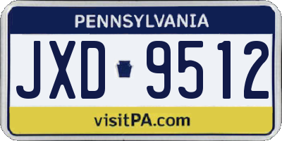 PA license plate JXD9512