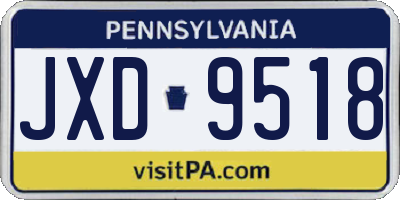 PA license plate JXD9518