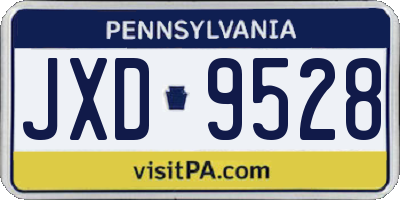 PA license plate JXD9528