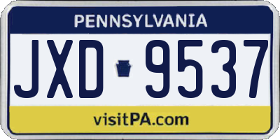 PA license plate JXD9537