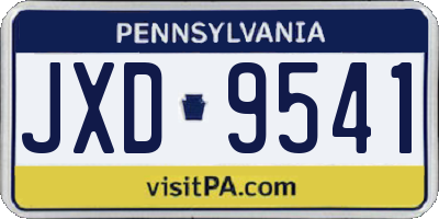 PA license plate JXD9541
