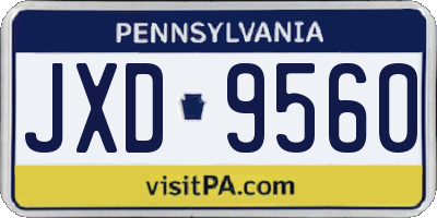 PA license plate JXD9560
