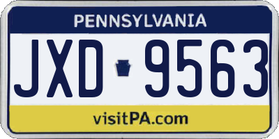 PA license plate JXD9563