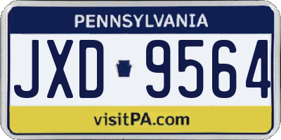 PA license plate JXD9564