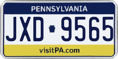 PA license plate JXD9565