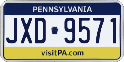PA license plate JXD9571