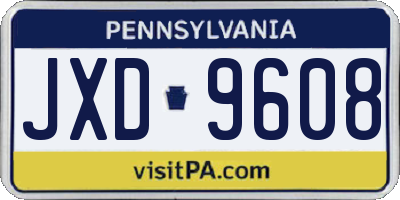 PA license plate JXD9608