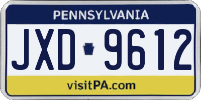 PA license plate JXD9612