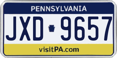 PA license plate JXD9657