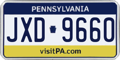 PA license plate JXD9660