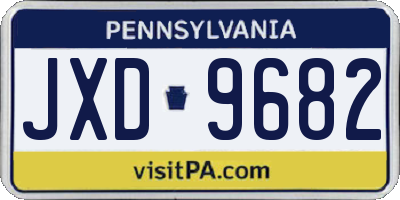 PA license plate JXD9682