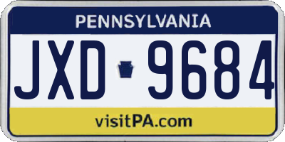 PA license plate JXD9684