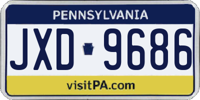 PA license plate JXD9686