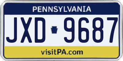 PA license plate JXD9687