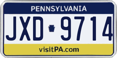 PA license plate JXD9714